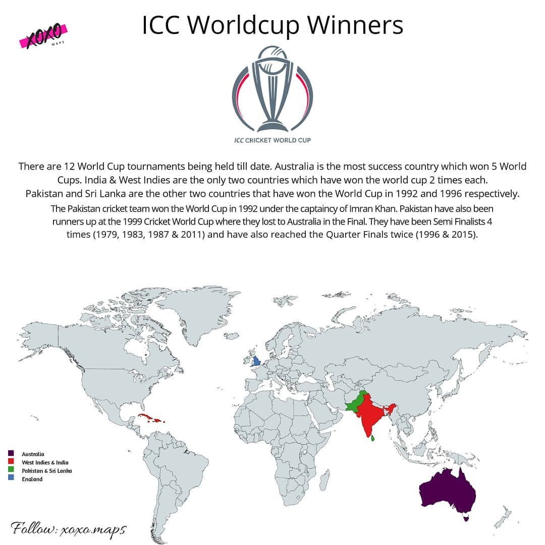 map: icc worldcup winners